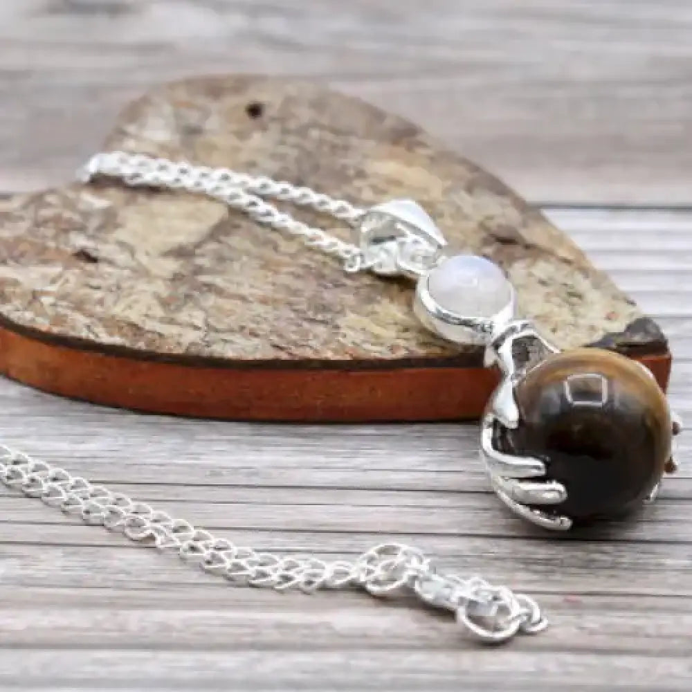 Pendente con Pietra Semipreziosa Mani Guaritrici - Occhio - Indian Gemstone Pendant Jewellery