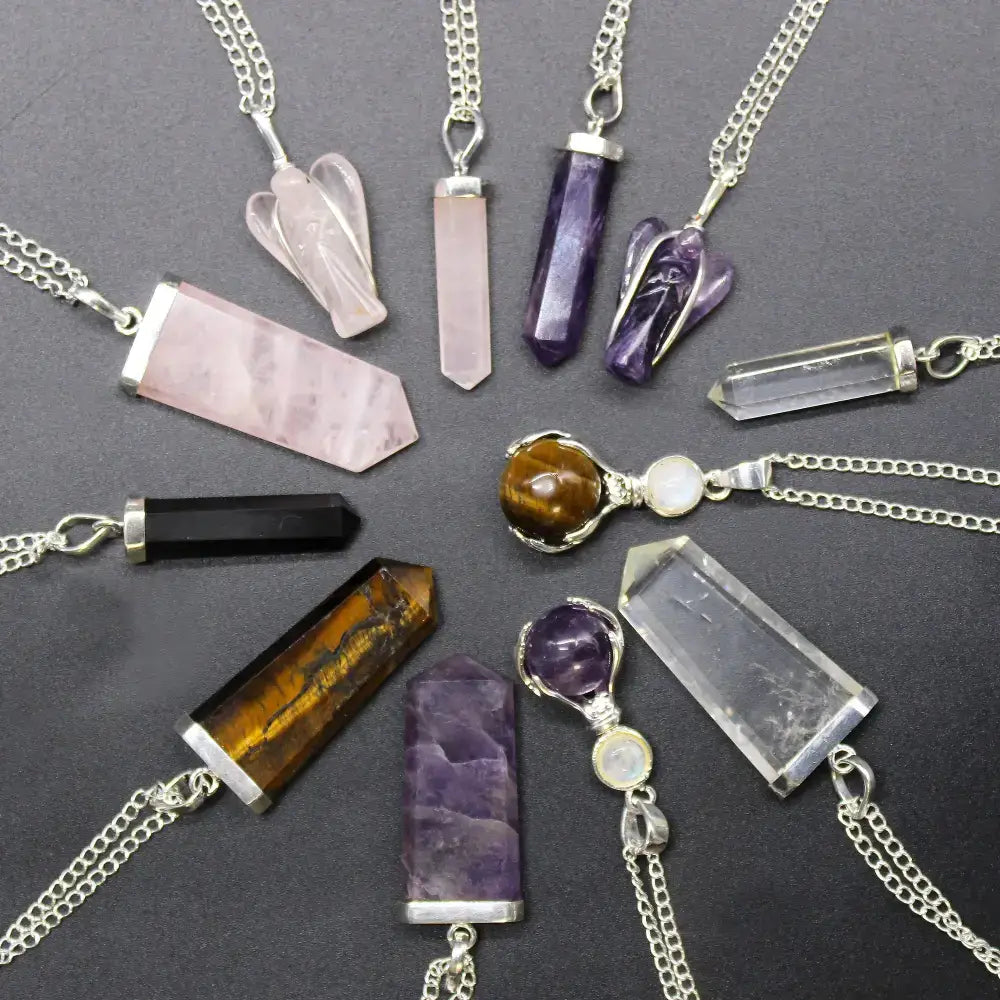 Pendente con Pietra Semipreziosa Mani Guaritrici - Quarzo - Indian Gemstone Pendant Jewellery