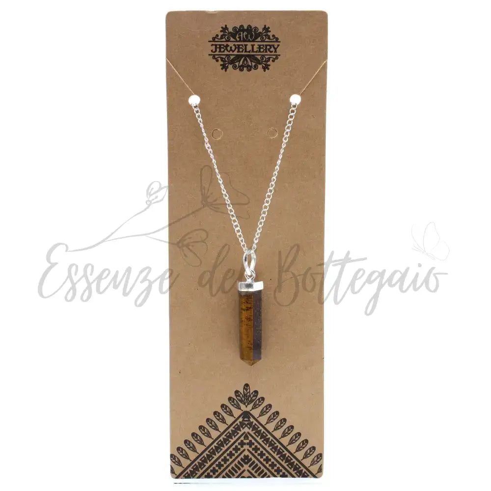 Pendente con Pietra Semipreziosa - Occhio di Tigre - Indian Gemstone Pendant Jewellery