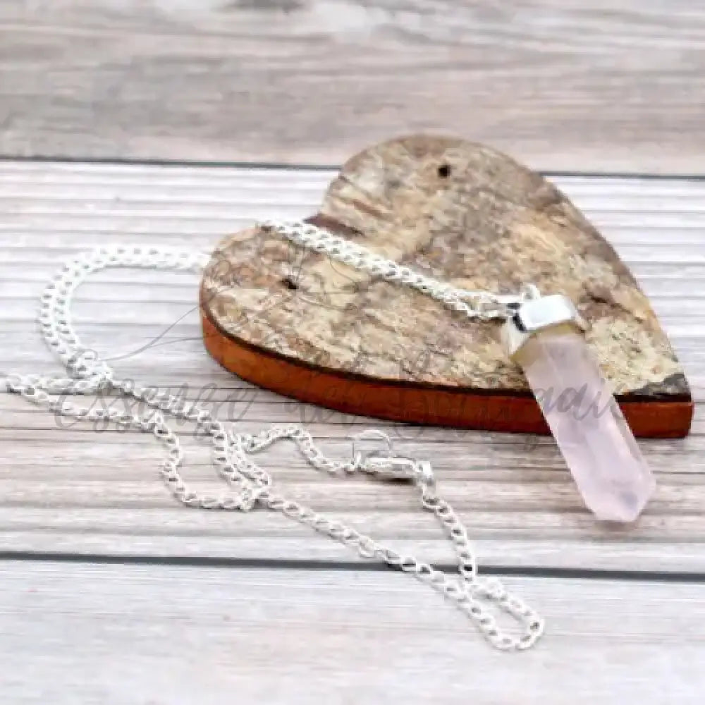 Pendente con Pietra Semipreziosa - Quarzo Rosa - Indian Gemstone Pendant Jewellery