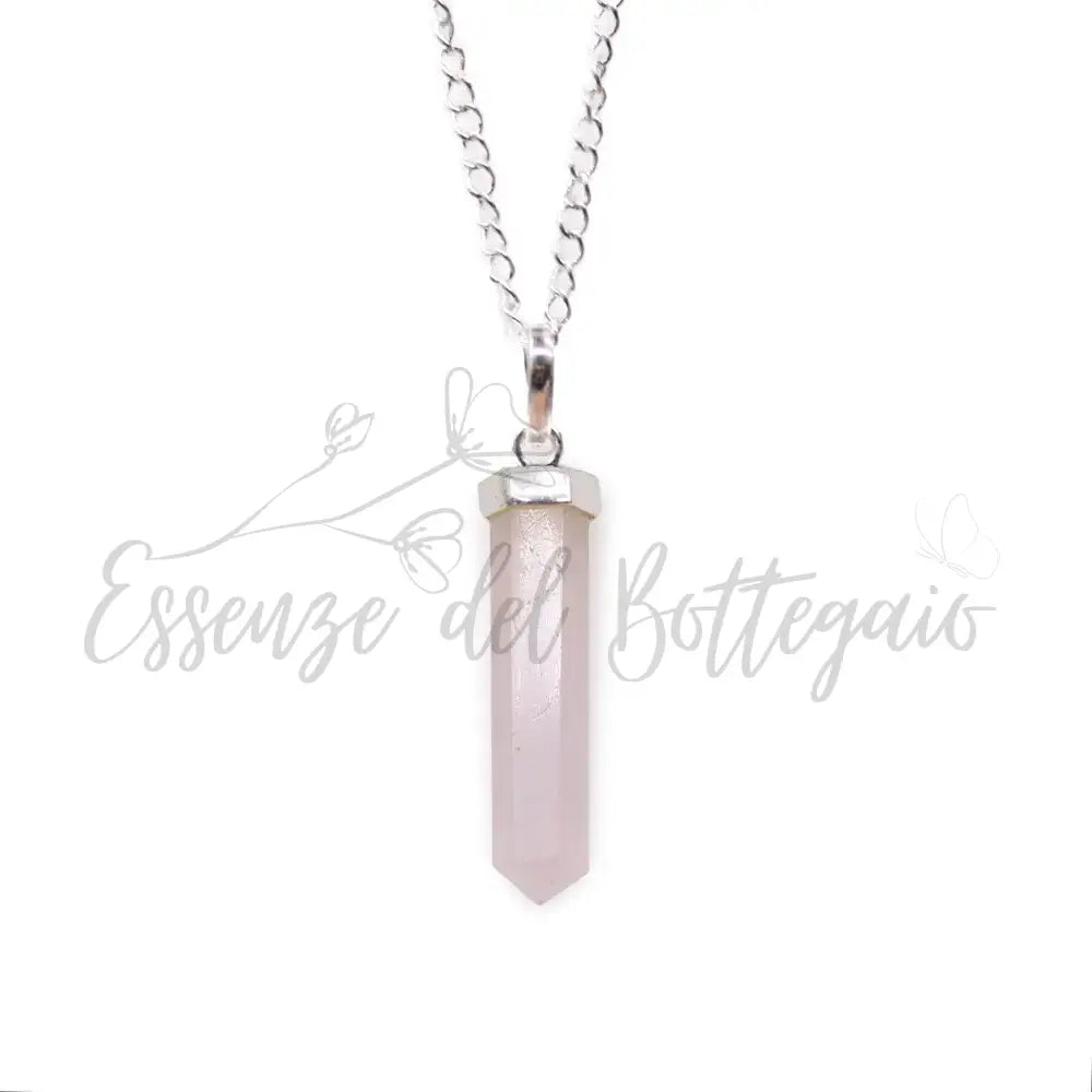 Pendente con Pietra Semipreziosa - Quarzo Rosa - Indian Gemstone Pendant Jewellery