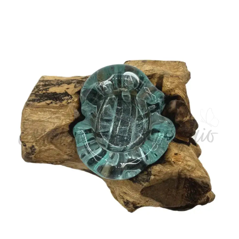 Portacandele singolo in vetro soffiato su legno - Molten Glass on Wood