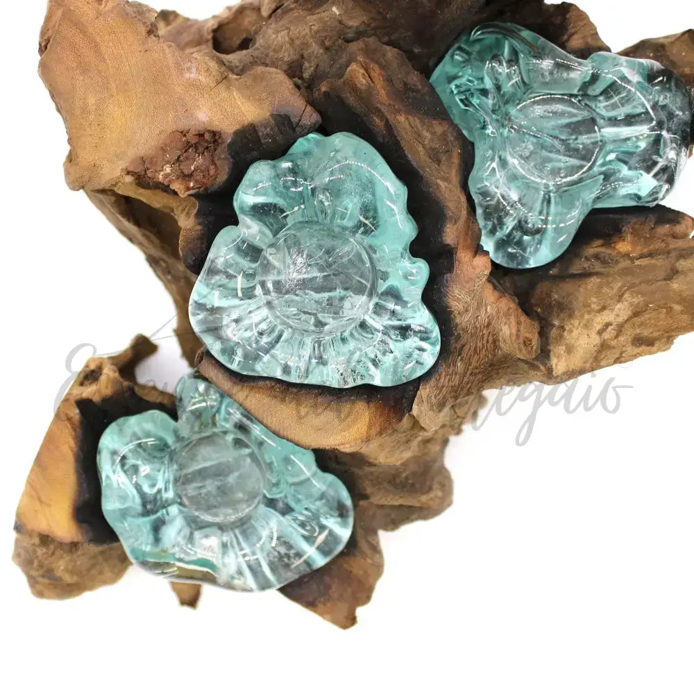 Portacandele in vetro soffiato a cinque candele su legno - Molten Glass on Wood