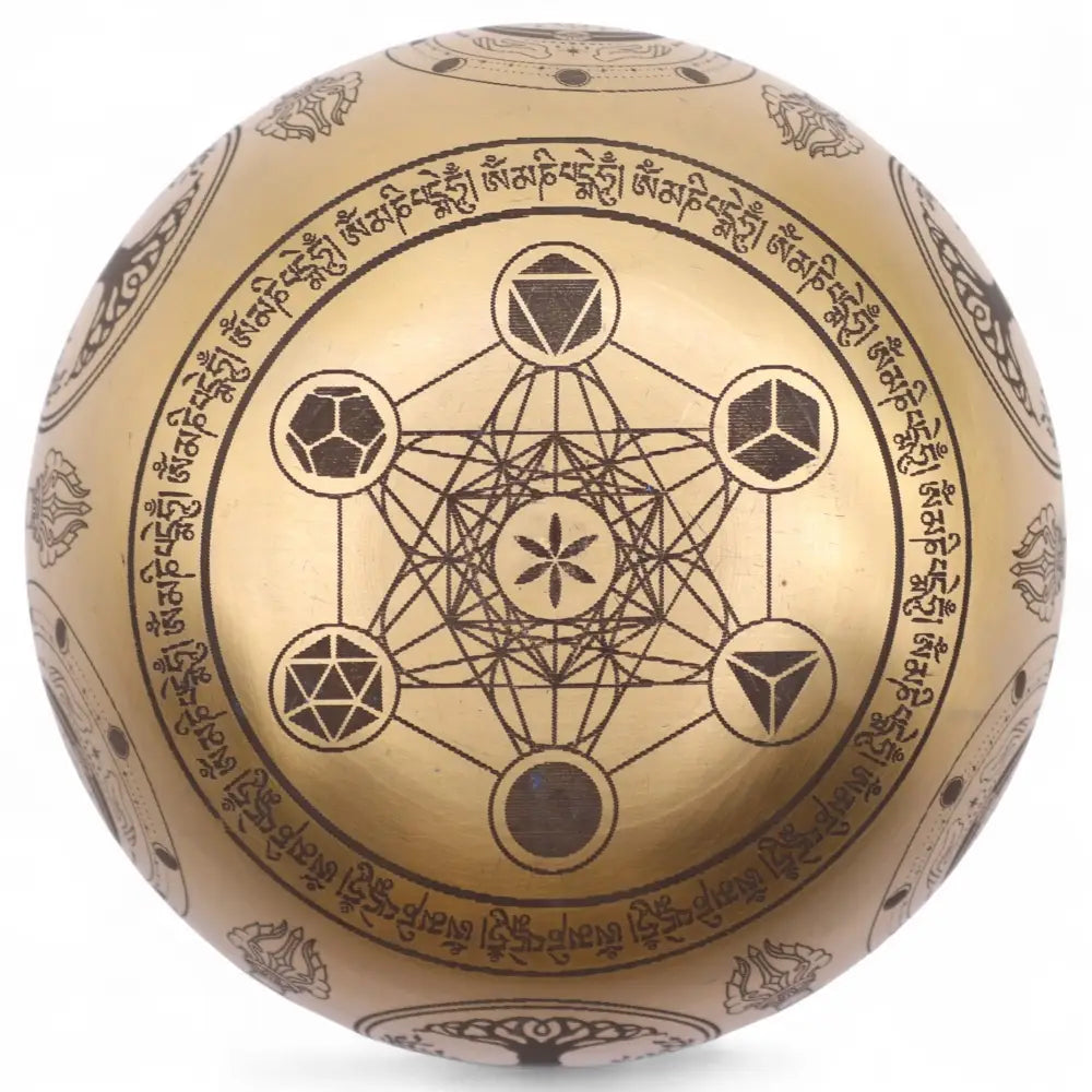 Pure Brass Etched Buddha - Set of 4 - Approx 3.85kg - Tibetan Singing Bowls