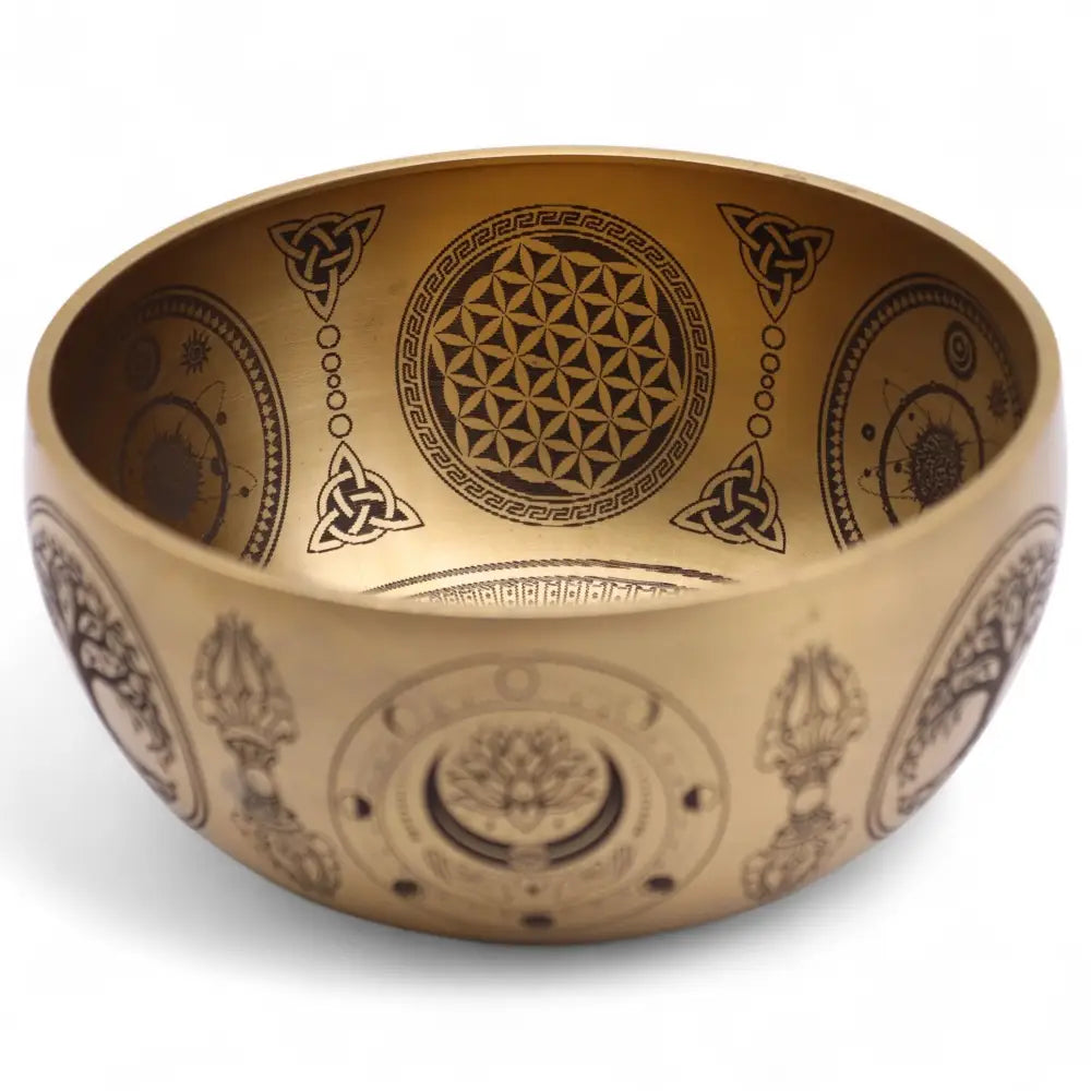 Pure Brass Etched Buddha - Set of 4 - Approx 3.85kg - Tibetan Singing Bowls