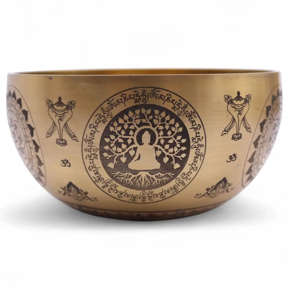 Pure Brass Etched Yogi - Set of 4 - Approx 3.85kg - Tibetan Singing Bowls