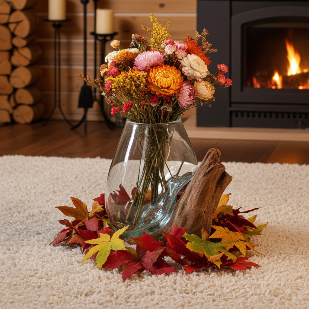 Vetro soffiato su legno - Ciotola sospesa - Essenze del Bottegaio