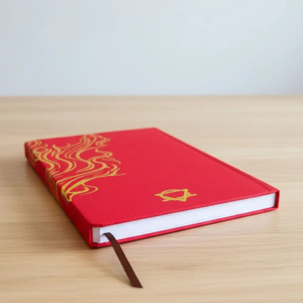 Red Wellness Journal - 120 pages - Golden Mandala and Lotus - Wellness & Gratitude Notebooks