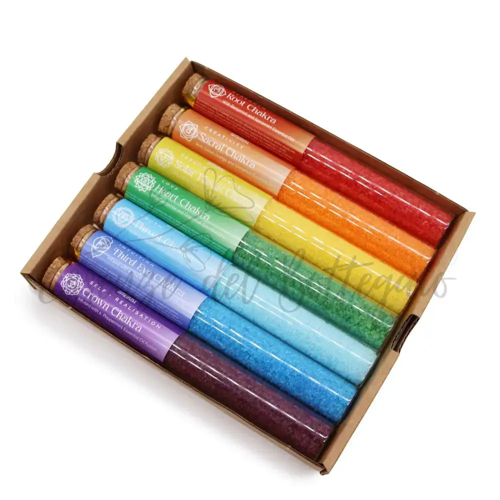 Sali da Bagno in Fiale - Set Regalo da 7 - Chakra - Bath Salts in Vials