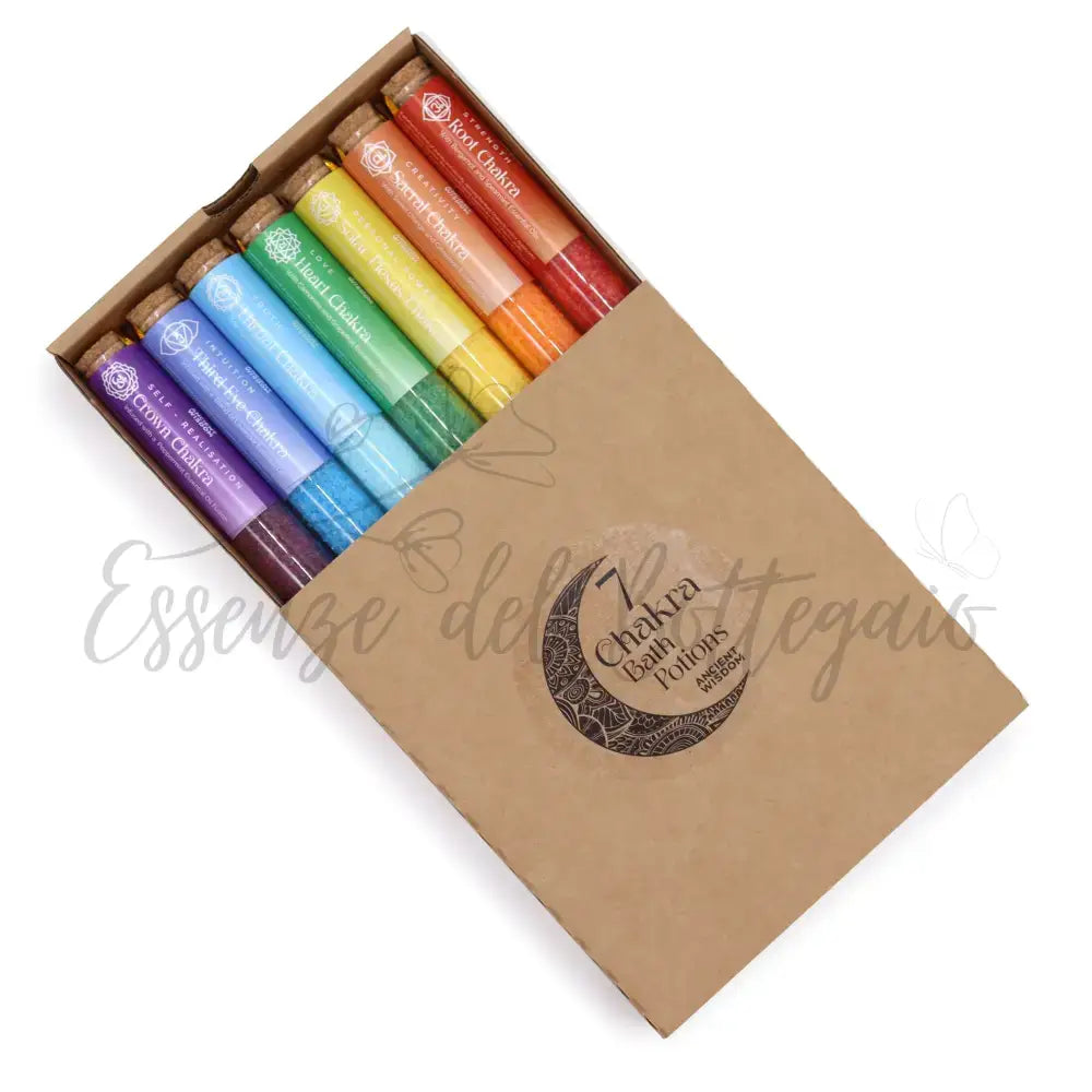 Sali da Bagno in Fiale - Set Regalo da 7 - Chakra - Bath Salts in Vials