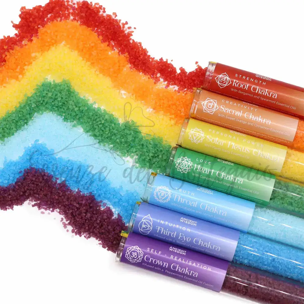Sali da Bagno in Fiale - Set Regalo da 7 - Chakra - Bath Salts in Vials