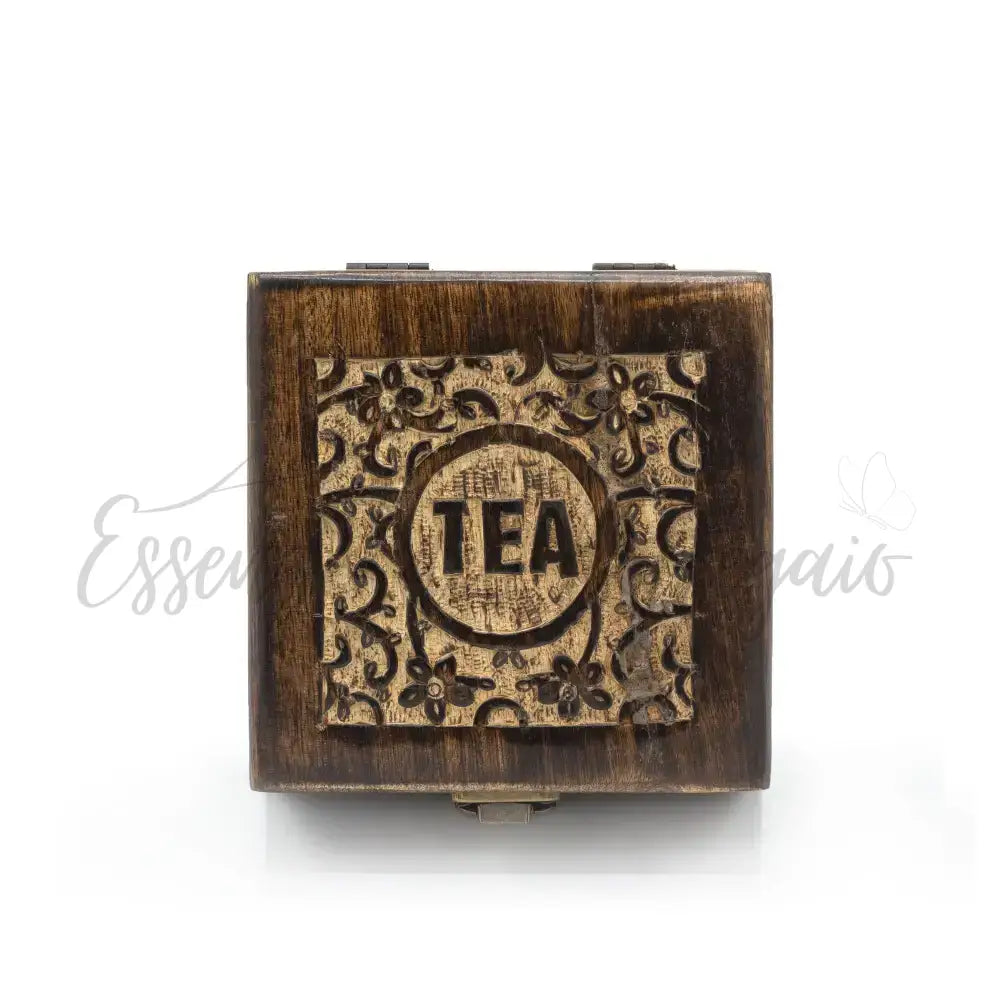 Scatola Intagliata Porta Tè e Tisane - 4 Scomparti - Mango Carved Tea Boxes