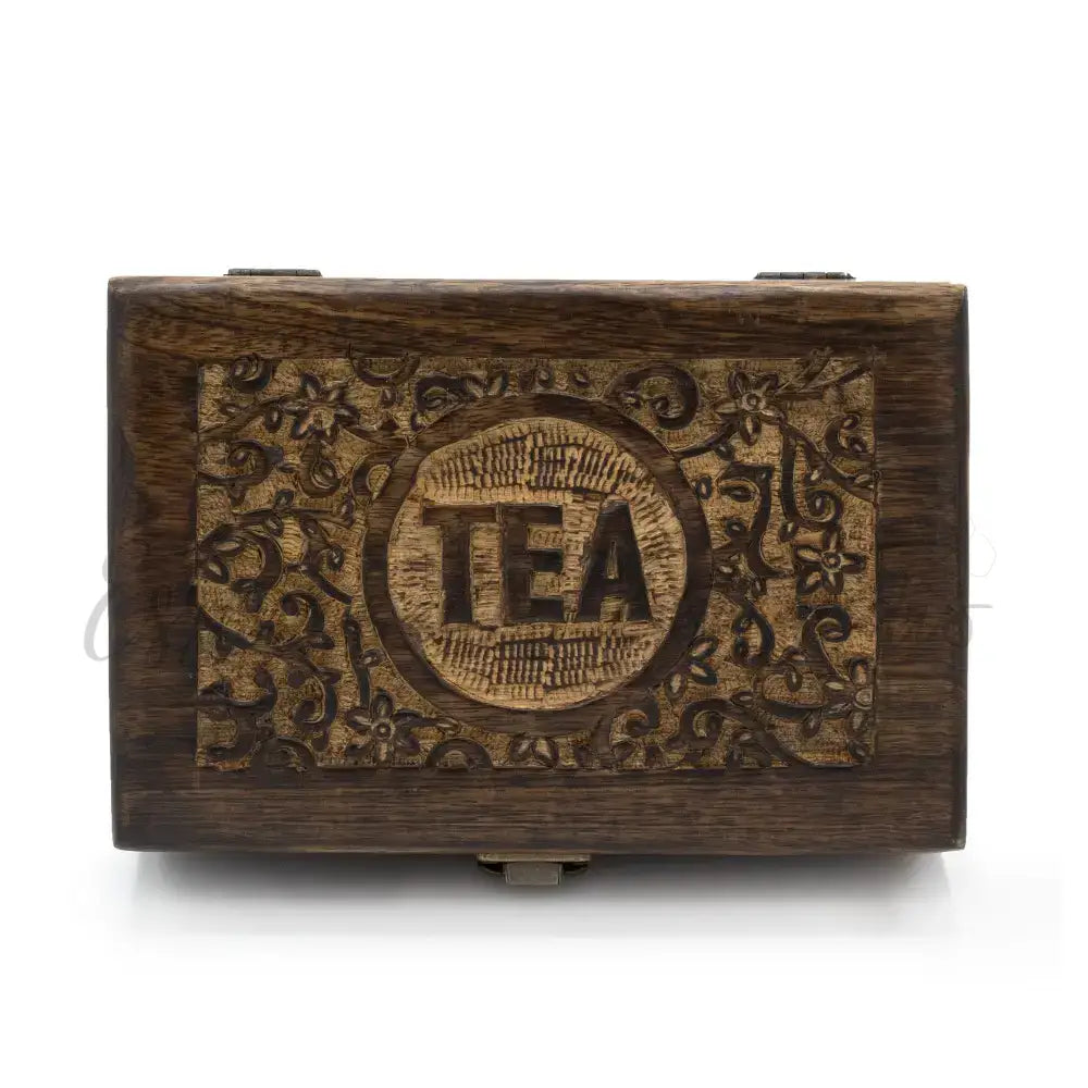 Scatola Intagliata Porta Tè e Tisane - 6 Scomparti - Mango Carved Tea Boxes