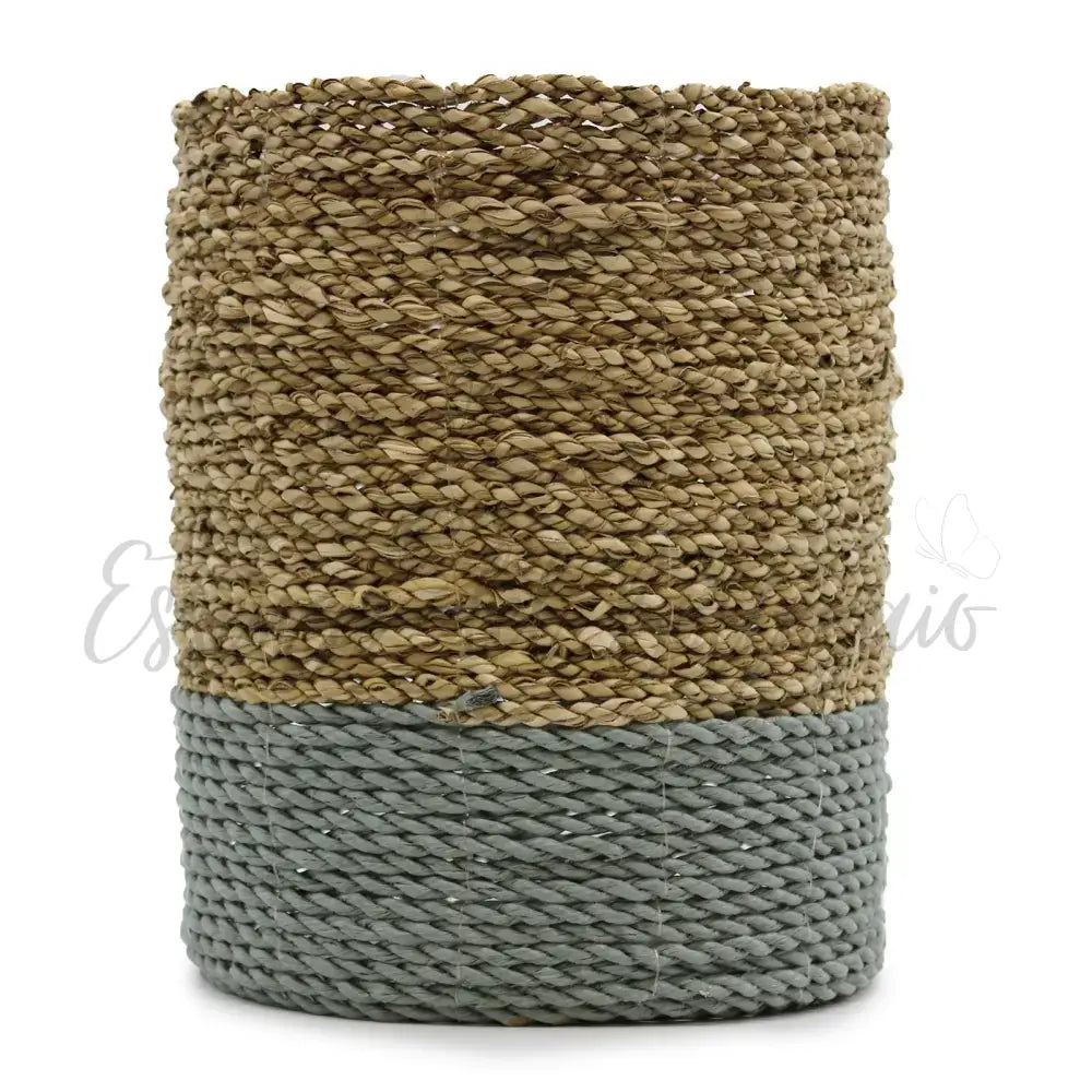 Set 2 Vasi e 2 Cestini - Alghe Marine e Rafia - Seagrass Vase & Bins Set