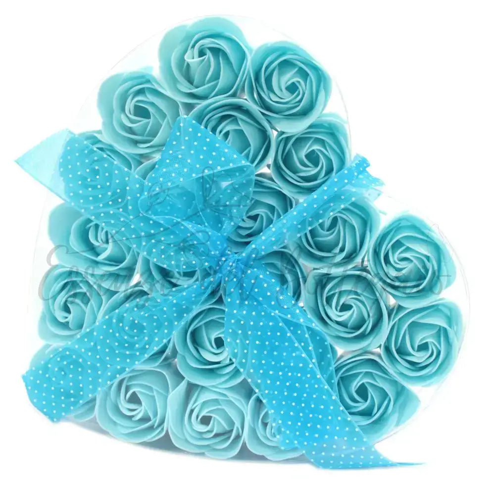 Set di 24 scatole a forma di cuore con fiori di sapone - Luxury Soap Flowers