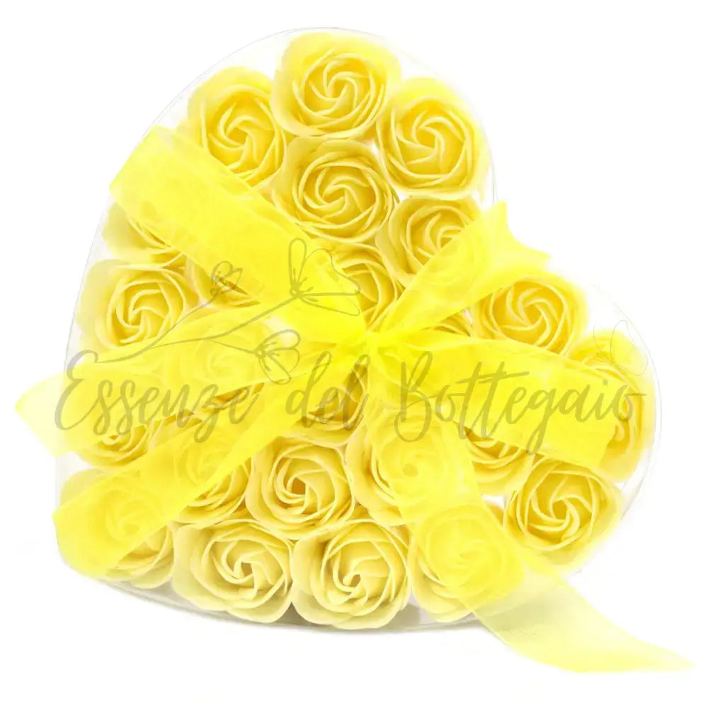 Set di 24 scatole a forma di cuore con fiori di sapone - Luxury Soap Flowers