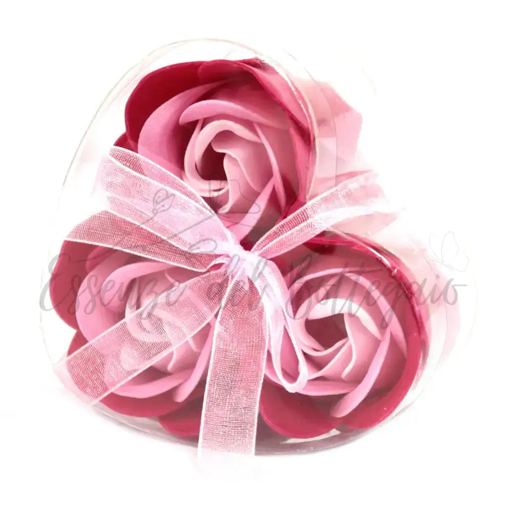 Set di 3 Fiori di Sapone - Rosa Rosa - Luxury Soap Flowers
