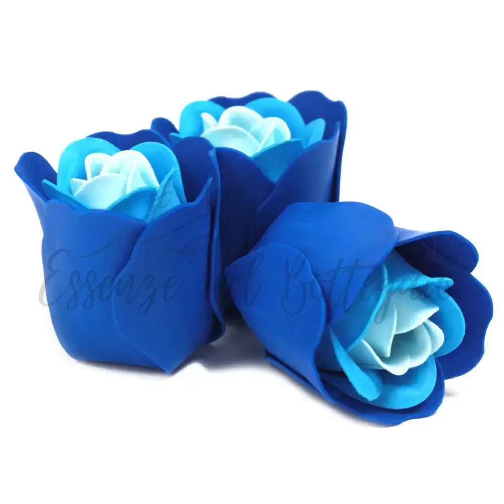 Set di 3 Fiori di Sapone - Rose Blu - Luxury Soap Flowers