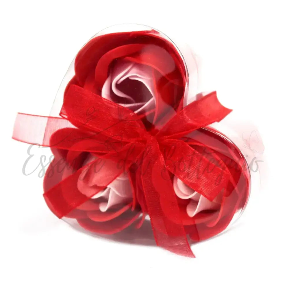 Set di 3 Fiori di Sapone - Rose Rosse - Luxury Soap Flowers