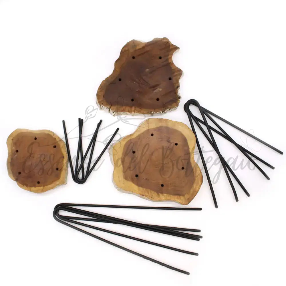 Set di 3 Sgabelli per Piante - Sbiancato - Wooden Plant Stands