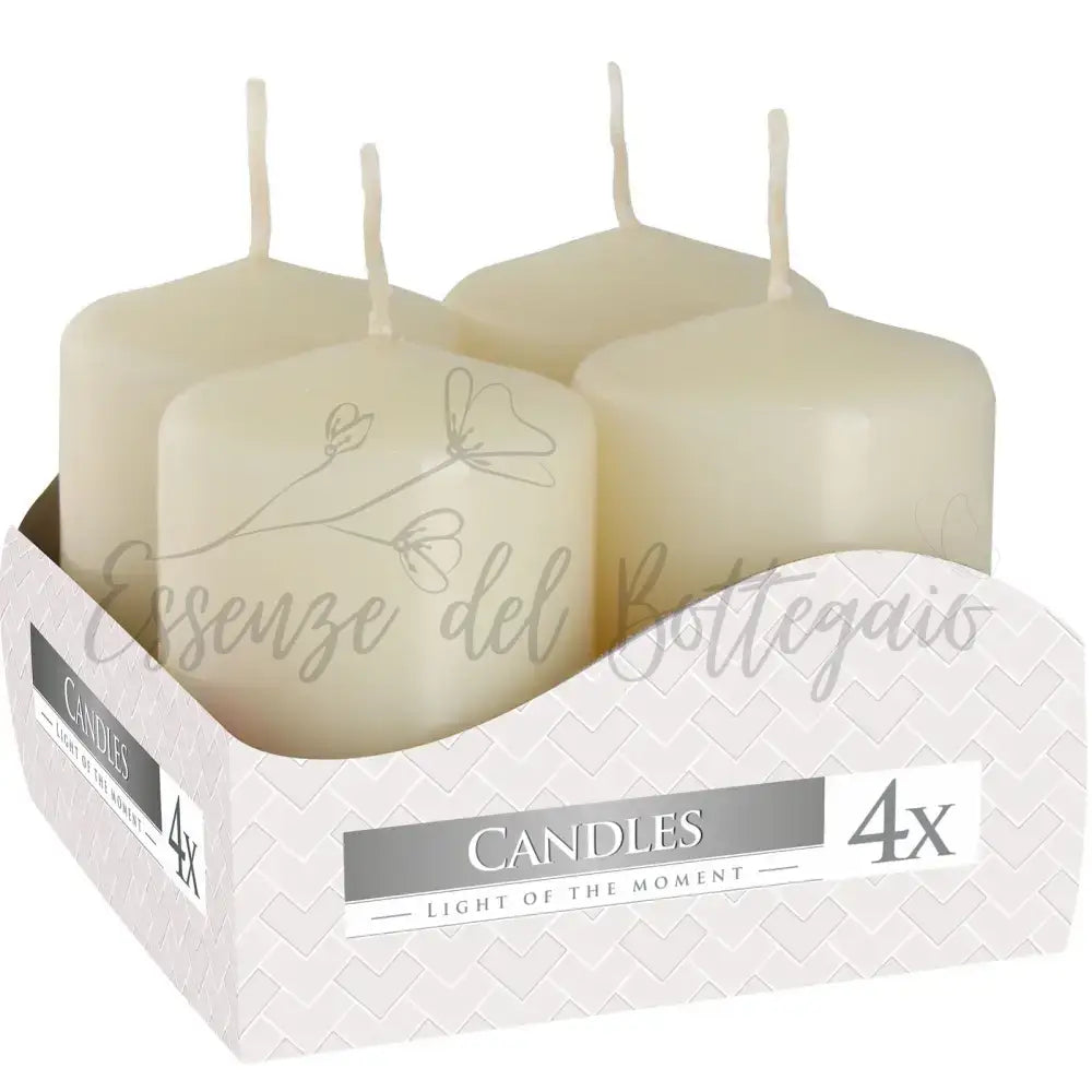 Set di 4 Ceri 40x60mm - Avorio - Pillar Candle