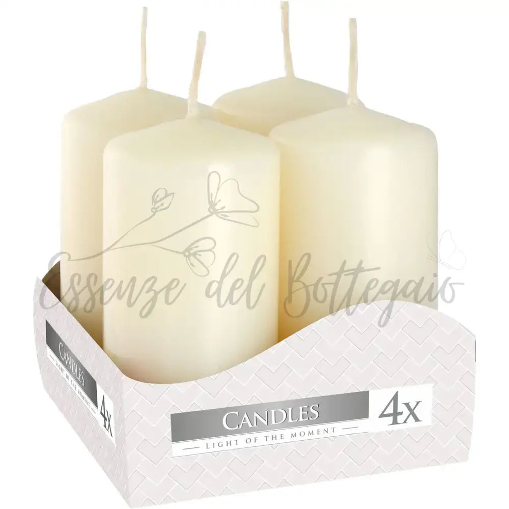 Set di 4 Ceri 40x80mm - Avorio - Pillar Candle