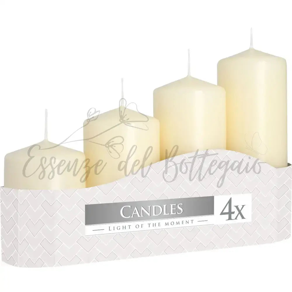Set di 4 Ceri 50mm (11/16/22/33H) - Avorio - Pillar Candle