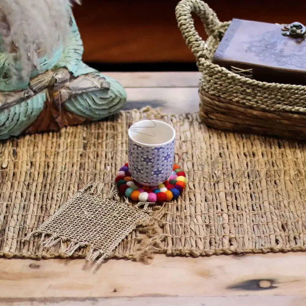 Set 4 Sottobicchieri in Feltro Rotondi 10 cm - Multicolore - Felt Placemats & Coasters