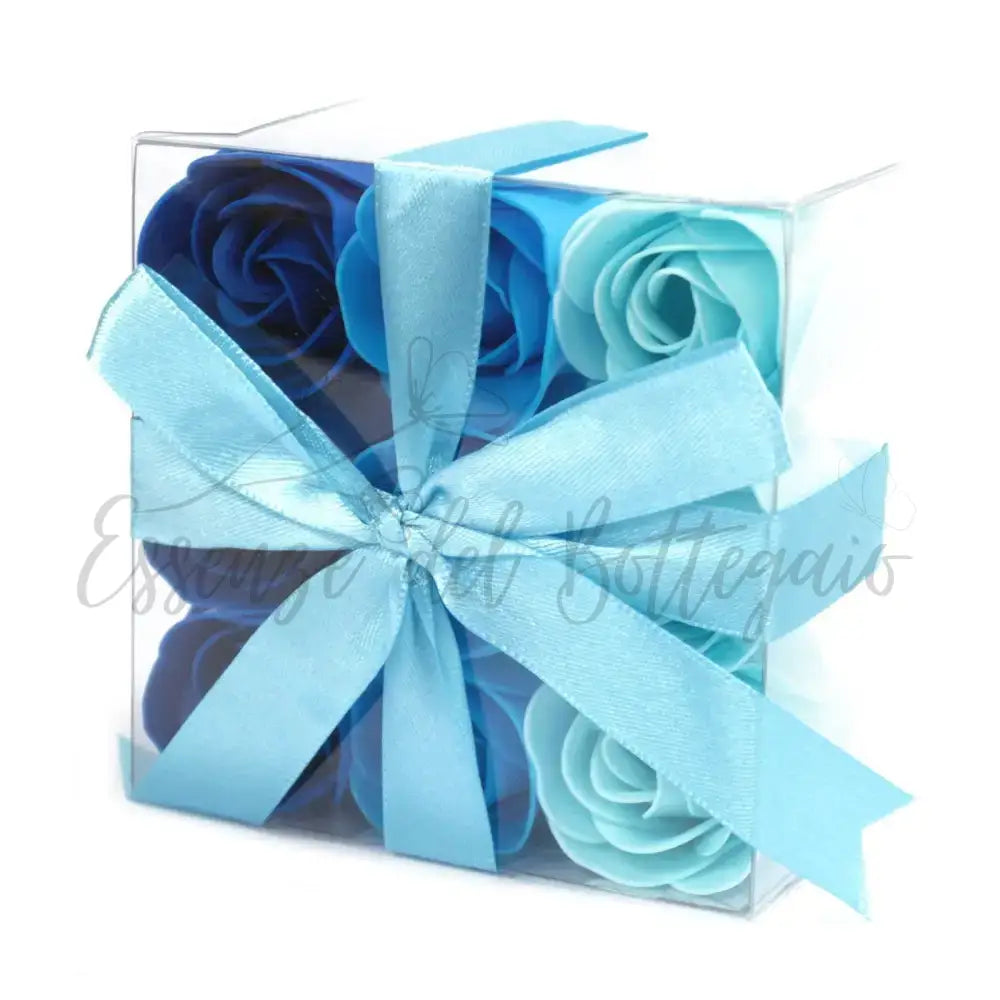 Set di 9 fiori di sapone - Rose blu - Luxury Soap Flowers