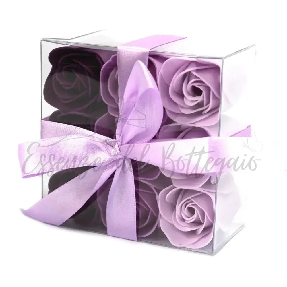 Set di 9 fiori di sapone - Rose di lavanda - Luxury Soap Flowers