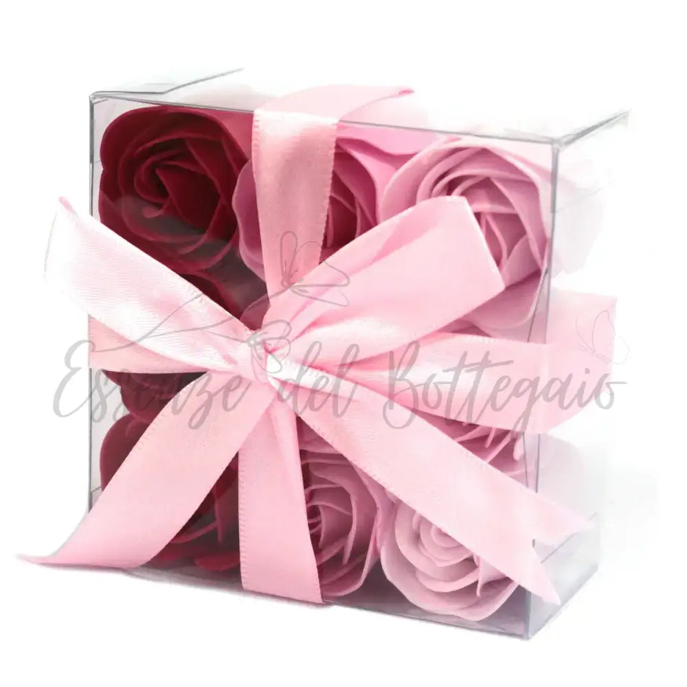 Set di 9 fiori di sapone - Rose rosa - Luxury Soap Flowers