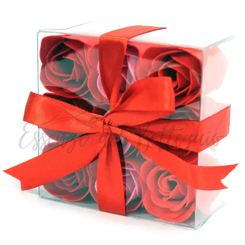 Set di 9 fiori di sapone - Rose rosse - Luxury Soap Flowers