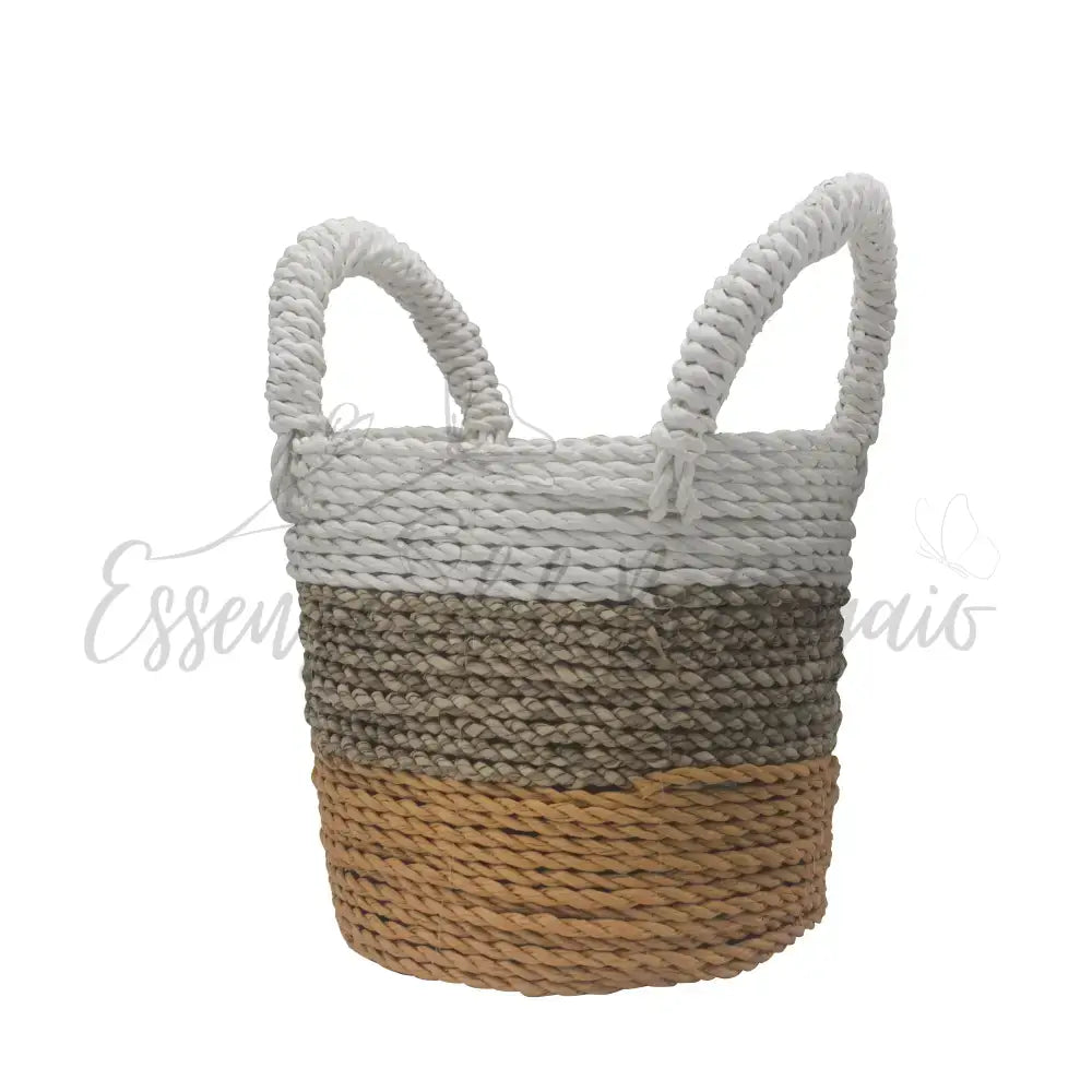 Set Cestini di Alghe - Arancione Naturale Bianco - Seagrass Basket Set