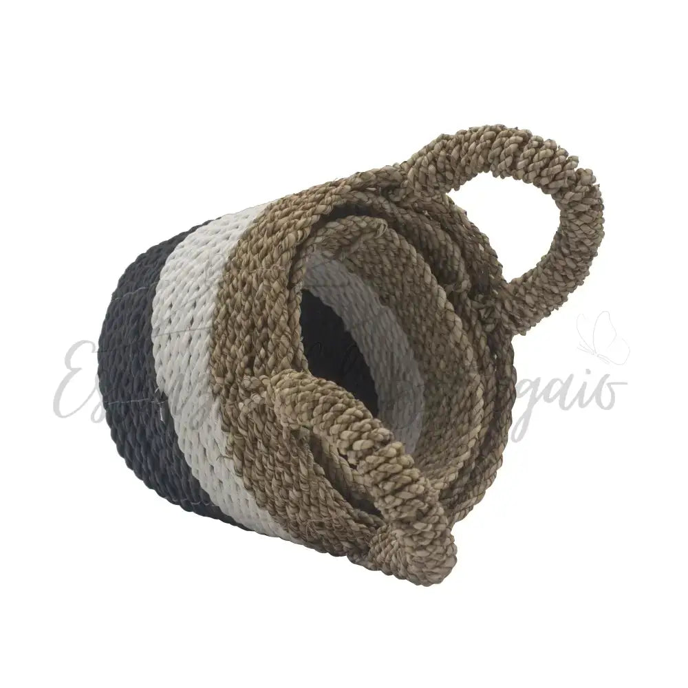 Set Cestini di Alghe - Arancione Naturale Bianco - Seagrass Basket Set