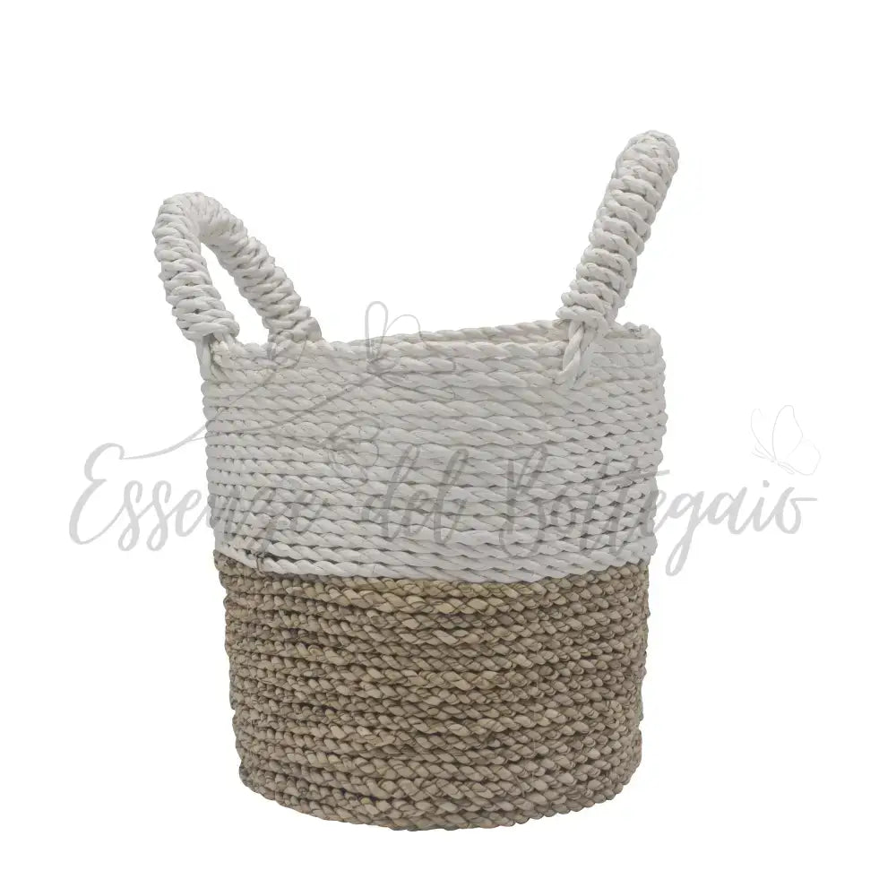 Set Cestini di Alghe - Bianco e Colore Naturale dell`Alga - Seagrass Basket Set