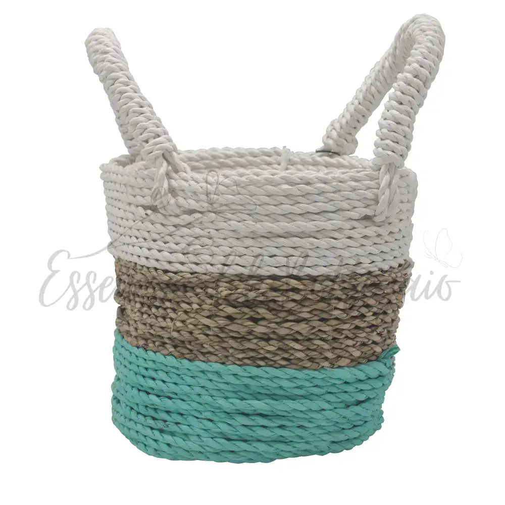Set Cestini di Alghe - Verde Naturale Bianco - Seagrass Basket Set