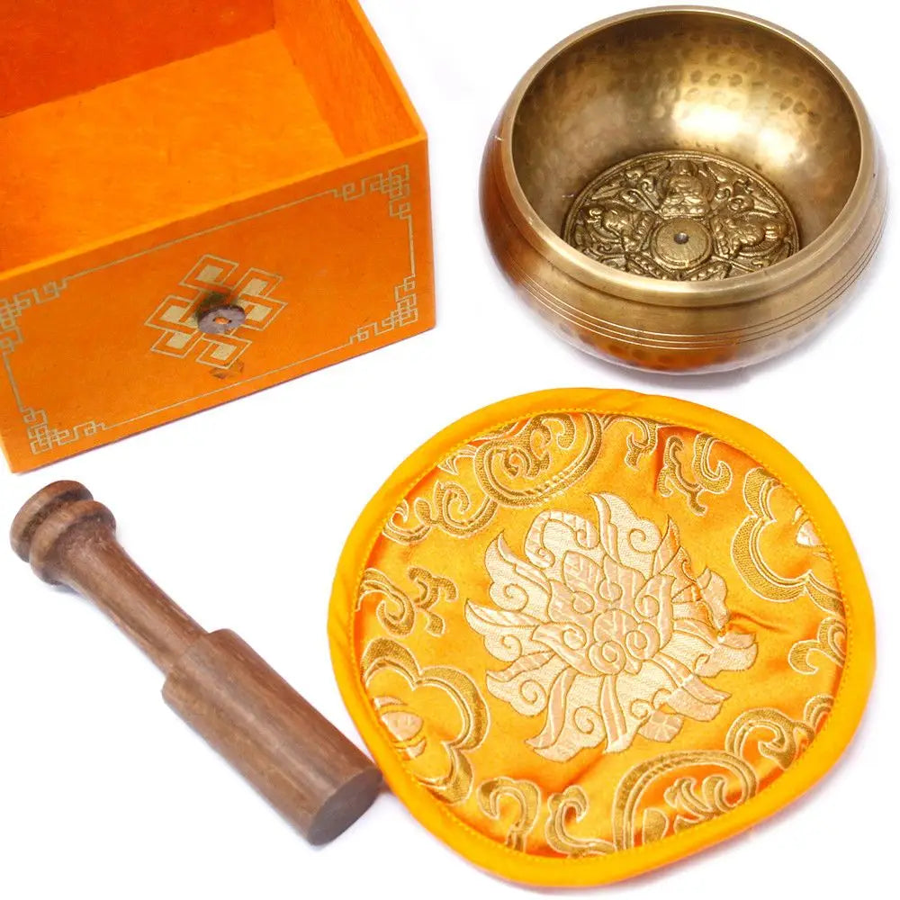 Set di cinque ciotole tibetane Buddha da 10 cm (min. 400 g) - Tibetan Singing Bowl Sets