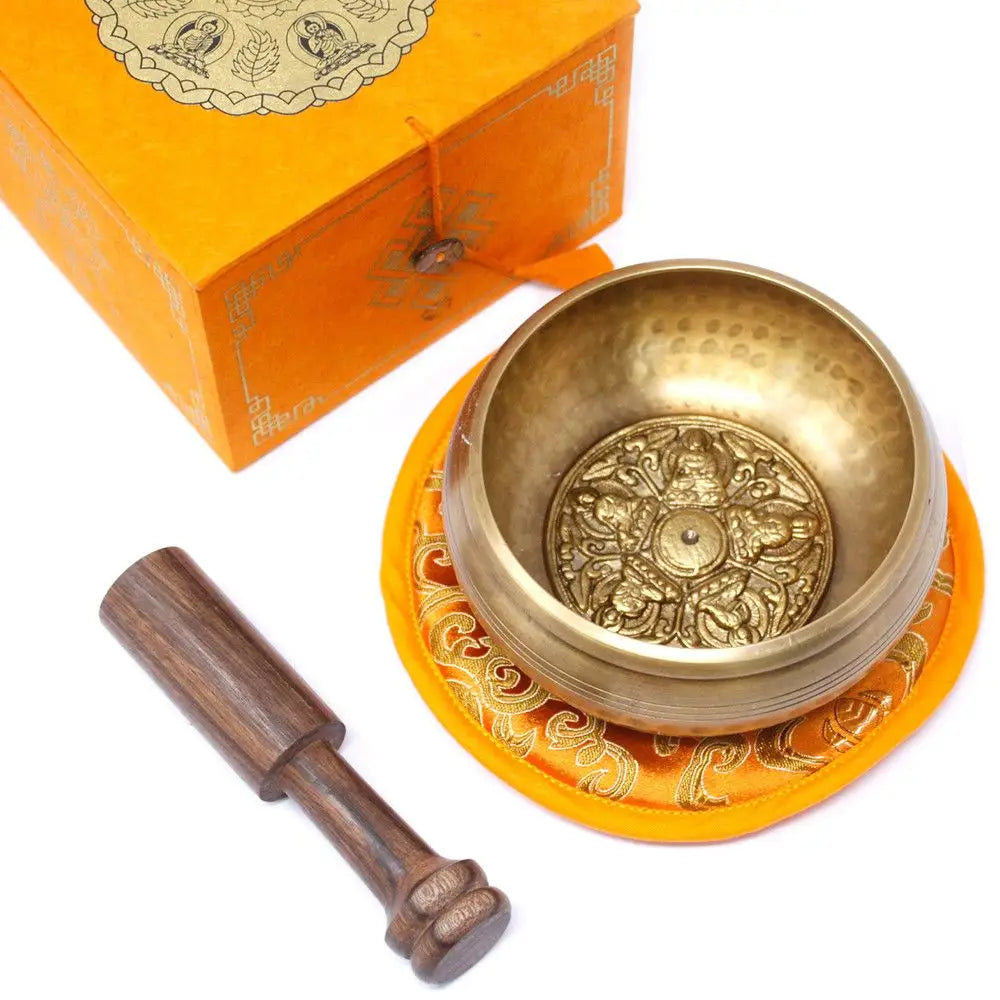 Set di cinque ciotole tibetane Buddha da 10 cm (min. 400 g) - Tibetan Singing Bowl Sets