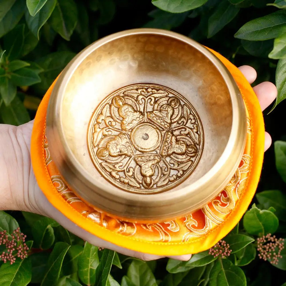Set di cinque ciotole tibetane Buddha da 10 cm (min. 400 g) - Tibetan Singing Bowl Sets