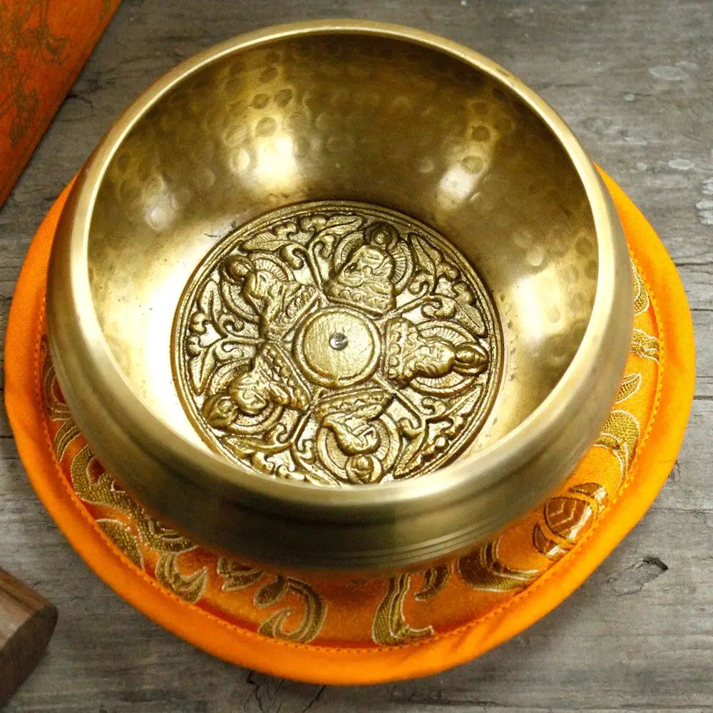 Set di cinque ciotole tibetane Buddha da 10 cm (min. 400 g) - Tibetan Singing Bowl Sets