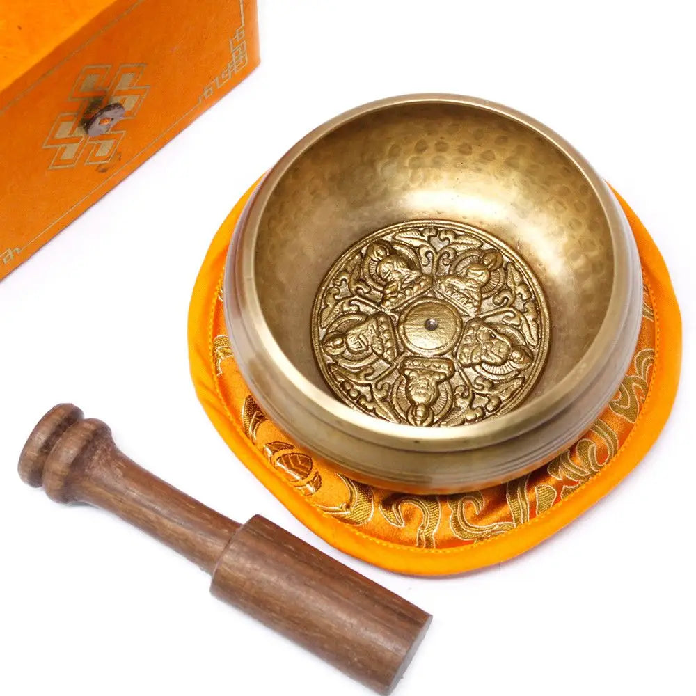 Set di cinque ciotole tibetane Buddha da 10 cm (min. 400 g) - Tibetan Singing Bowl Sets