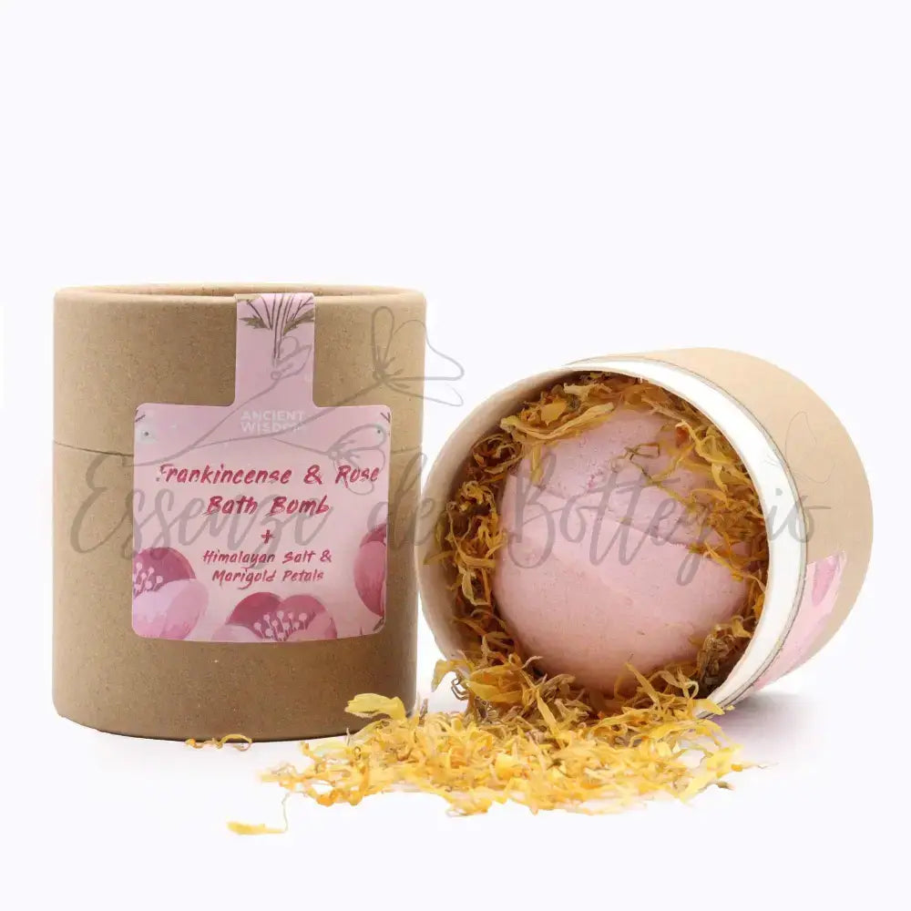 Set di Frizzanti da Bagno - Fioritura Rosa - Aromatherapy Set: Bath Bomb Himalayan Baths Salt and Flowers
