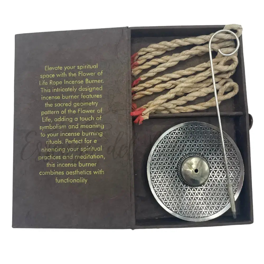 Set Incensi a Corda e Supporto - Fiore della Vita - Rope Incense Set with Holder