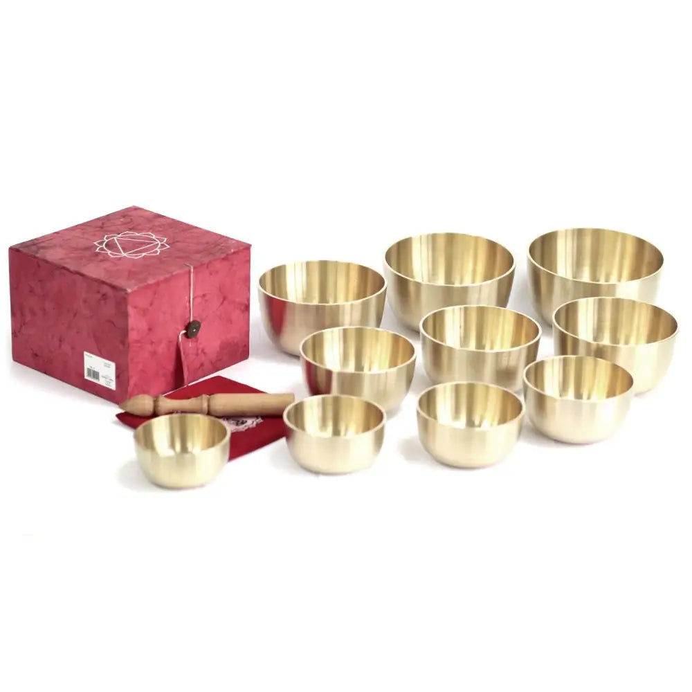 Set of 10 Bell Metal Bowls - Tibetan Singing Bowl Sets