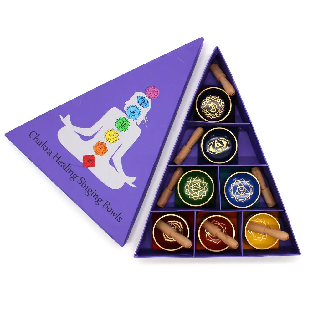 Set regalo di campane tibetane Chakra Pyramid - Tibetan Singing Bowl Sets