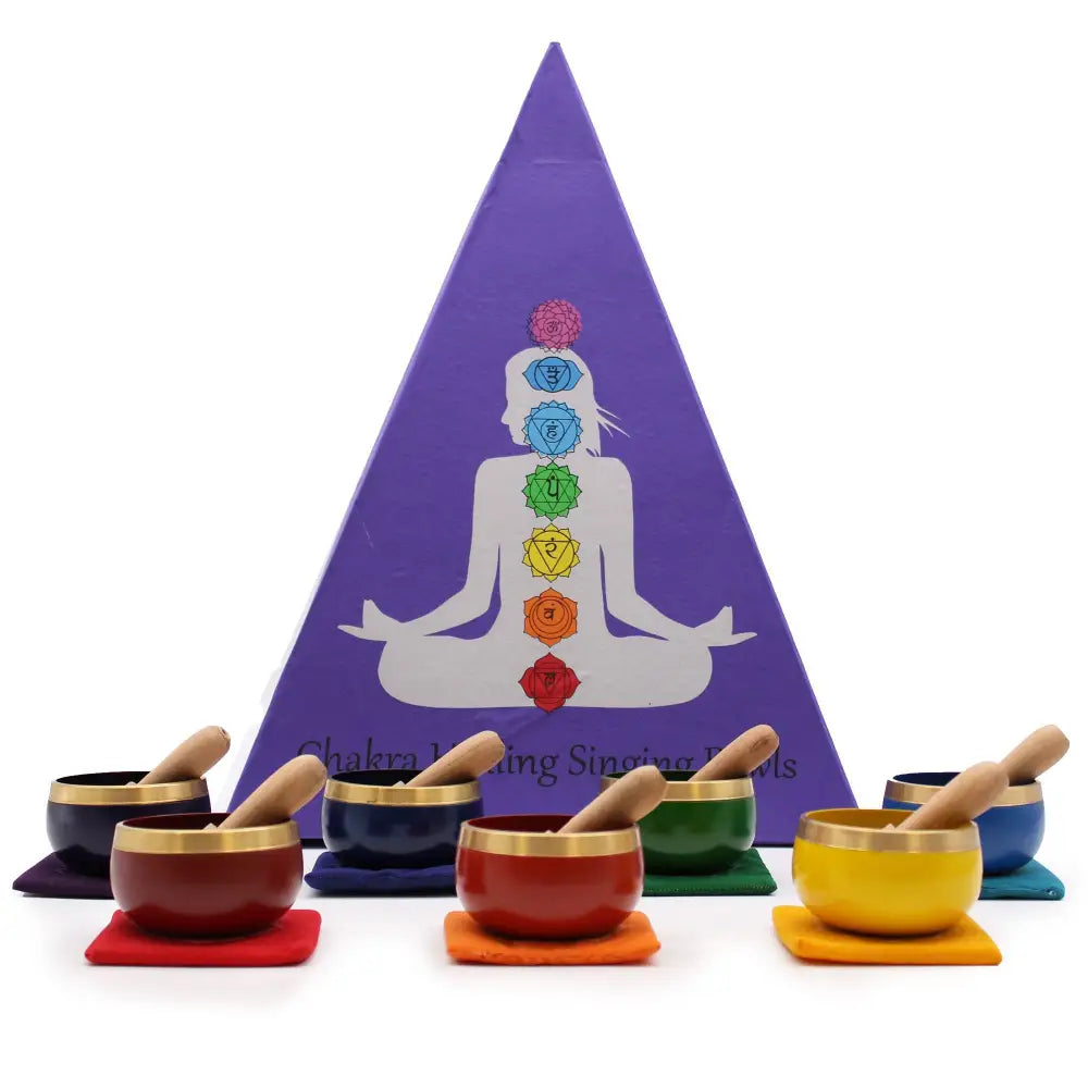 Set regalo di campane tibetane Chakra Pyramid - Tibetan Singing Bowl Sets