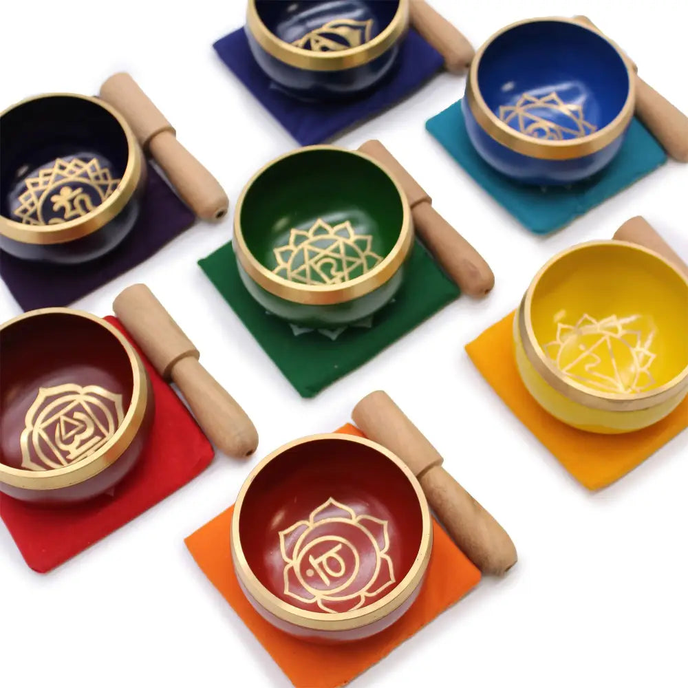 Set regalo di campane tibetane Chakra Pyramid - Tibetan Singing Bowl Sets