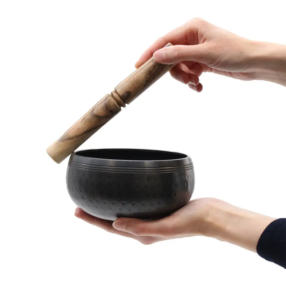 Small Black Beaten Bowl - 14cm - Tibetan Singing Bowls