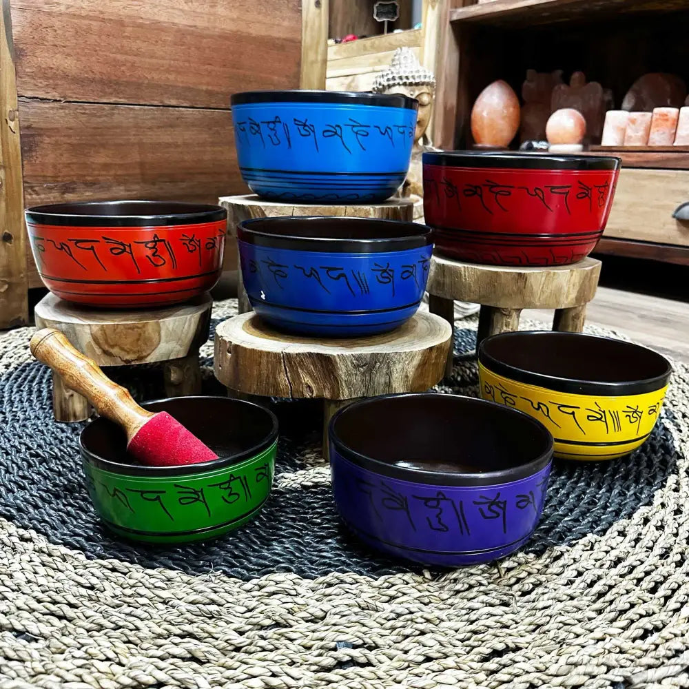 Small Chakra Set of Seven Singing Bowls (14-22cm) - Tibetan Singing Bowls