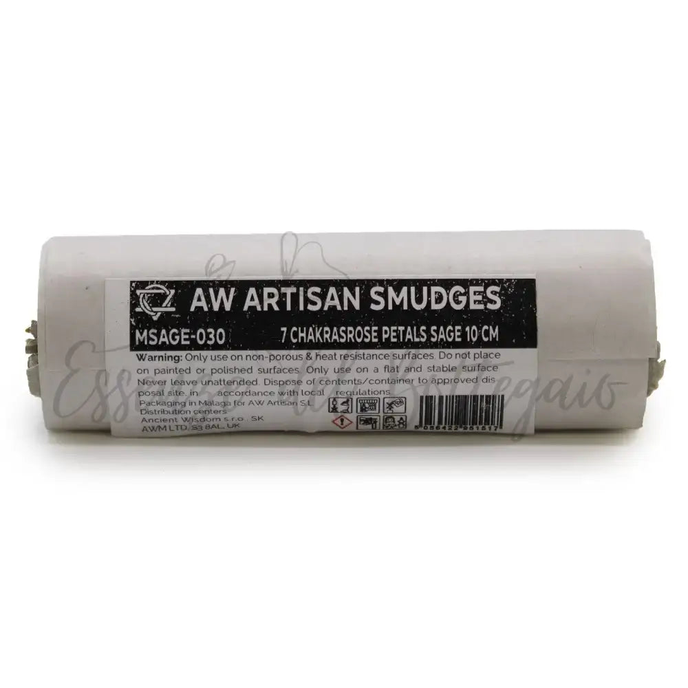 Smudge Stick - Petali di rosa e salvia dei 7 chakra 10 cm - Smudge Sticks - individually wrapped